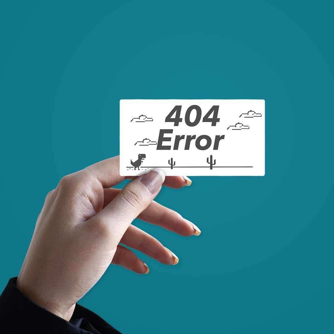 404 Error Dino Game Sticker