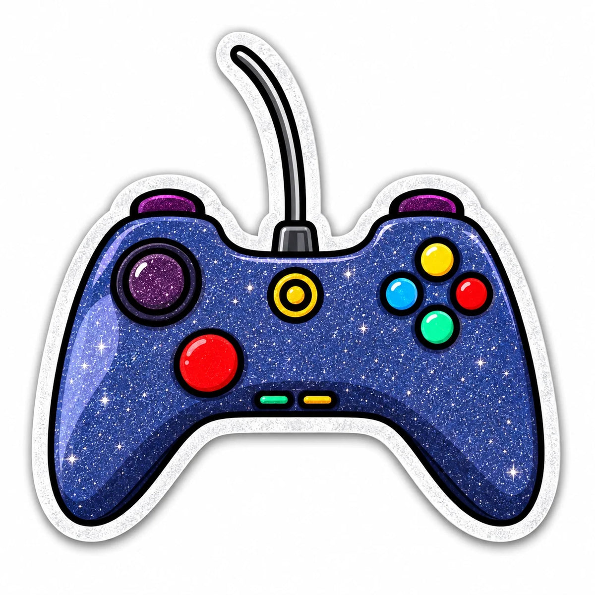 Video Game Controller Glitter Sticker