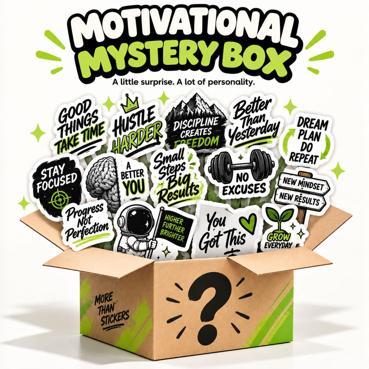 Motivational & Hustle Mystery Box [10 Random Stickers]