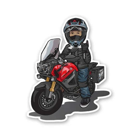 Adventure Bike Rider Sticker