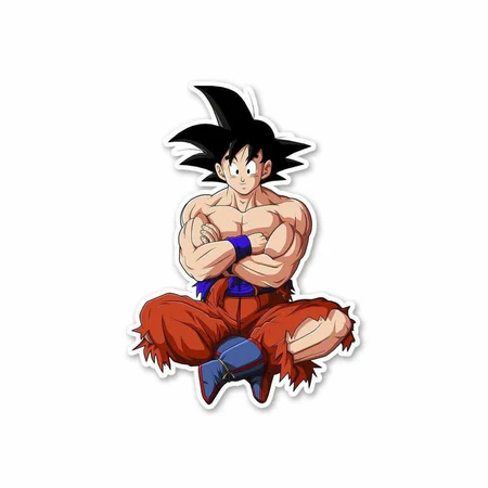 Goku Spiky Hair Warrior Vinyl Sticker