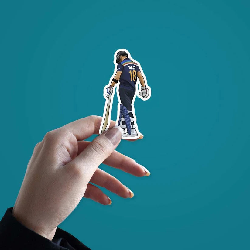 Virat 18 Batting Stance Sticker