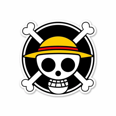 Straw Hat Pirate Skull Sticker