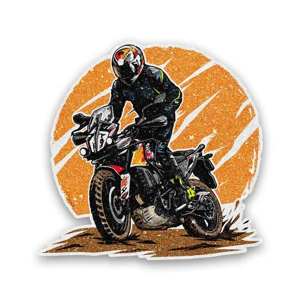 Dirt Bike Rider Glitter Sticker