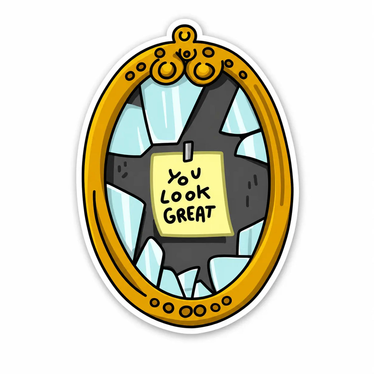 You Look Great Mirror Sticker
